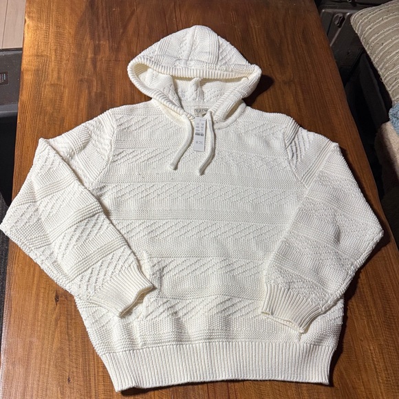 J. Crew Cream Hooded Knit Sweater